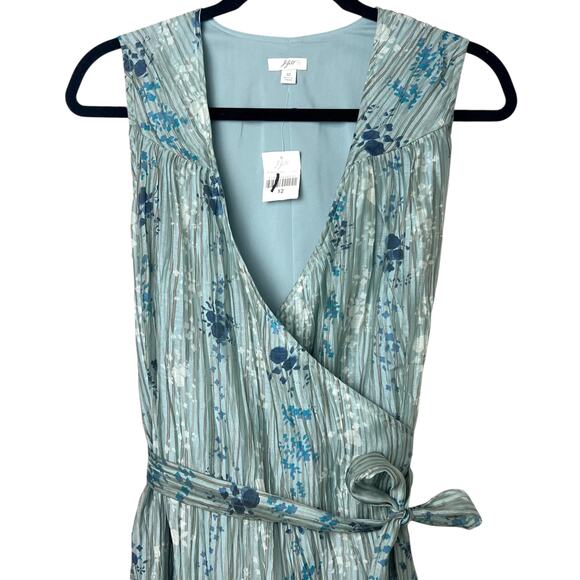 NWT J. Jill Floral Sleeveless Midi Wrap Dress Sundress V-Neck Sz 12 - Picture 2 of 10